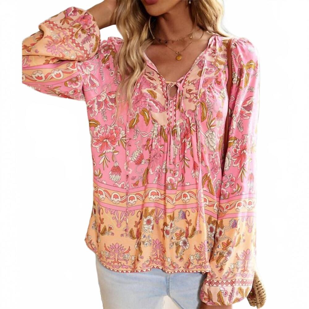 NEW MCCOLIN allure loose long sleeves top in pink